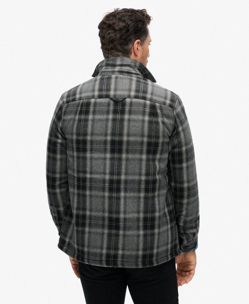 wool miller overshirt in roderick check zwart