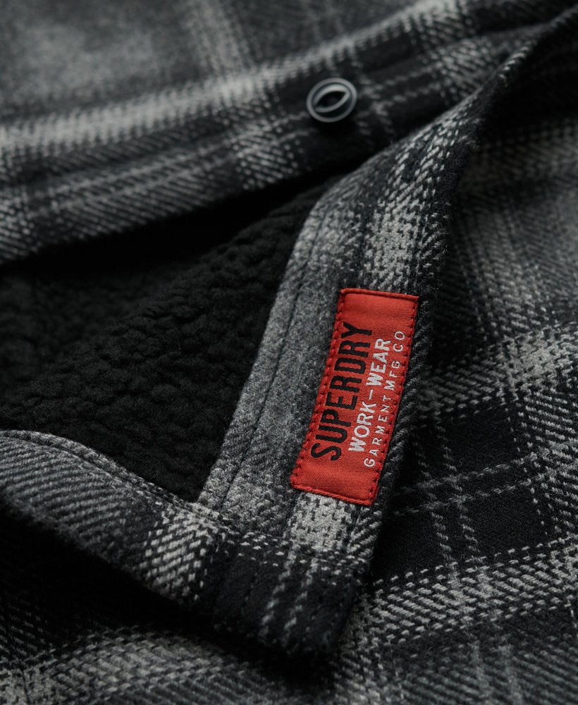 wool miller overshirt in roderick check zwart