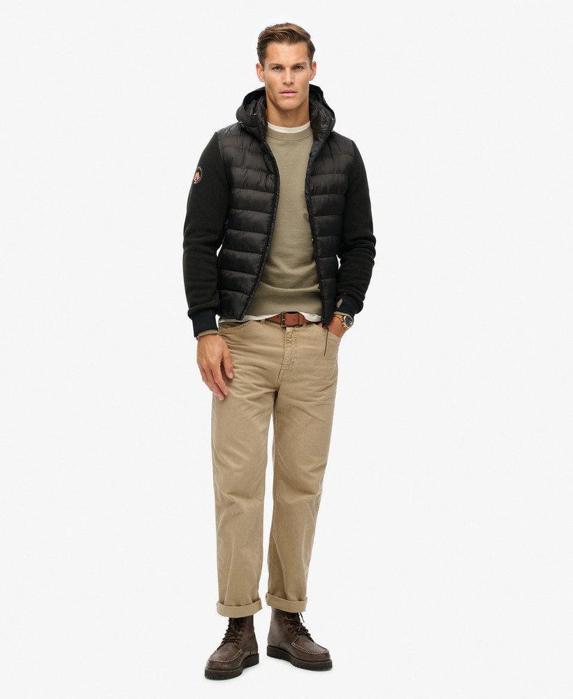 stormfleece bomberjack met capuchon in zwart