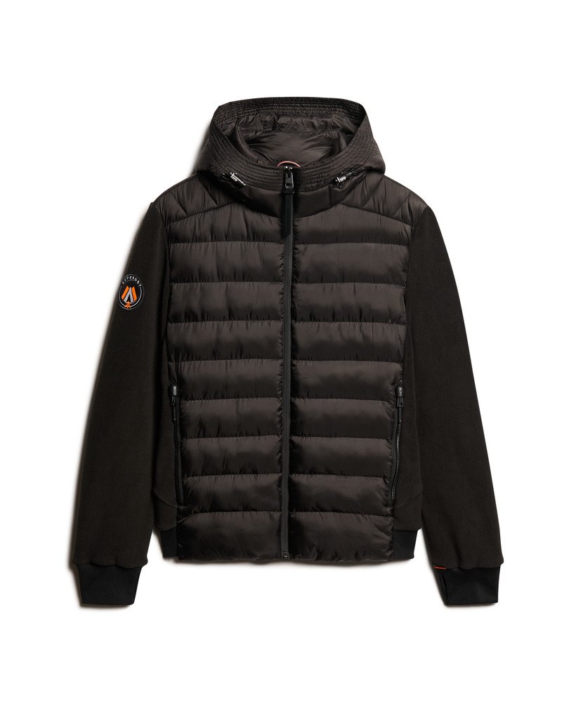 stormfleece bomberjack met capuchon in zwart