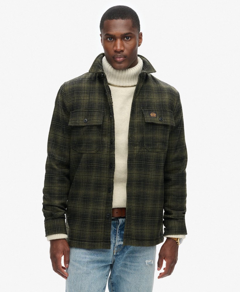 wool miller overshirt in haze ombre olive