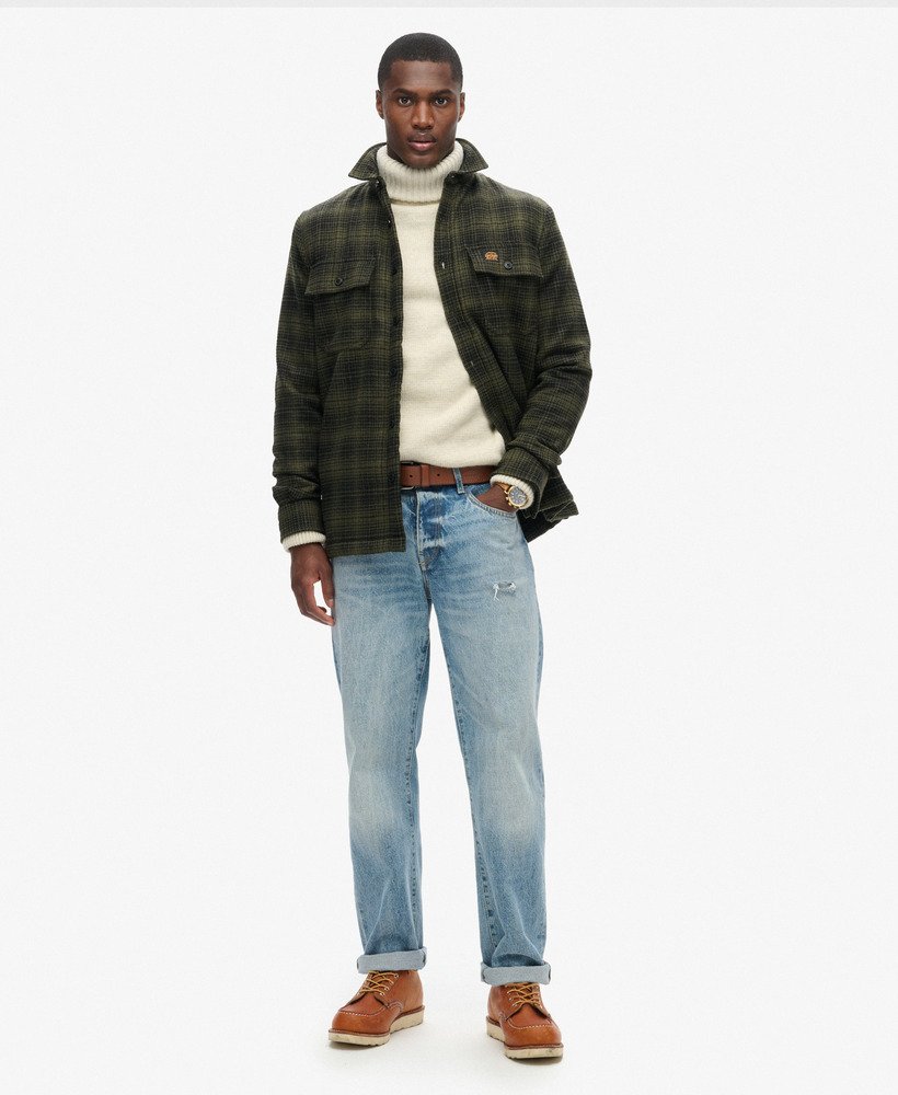 wool miller overshirt in haze ombre olive