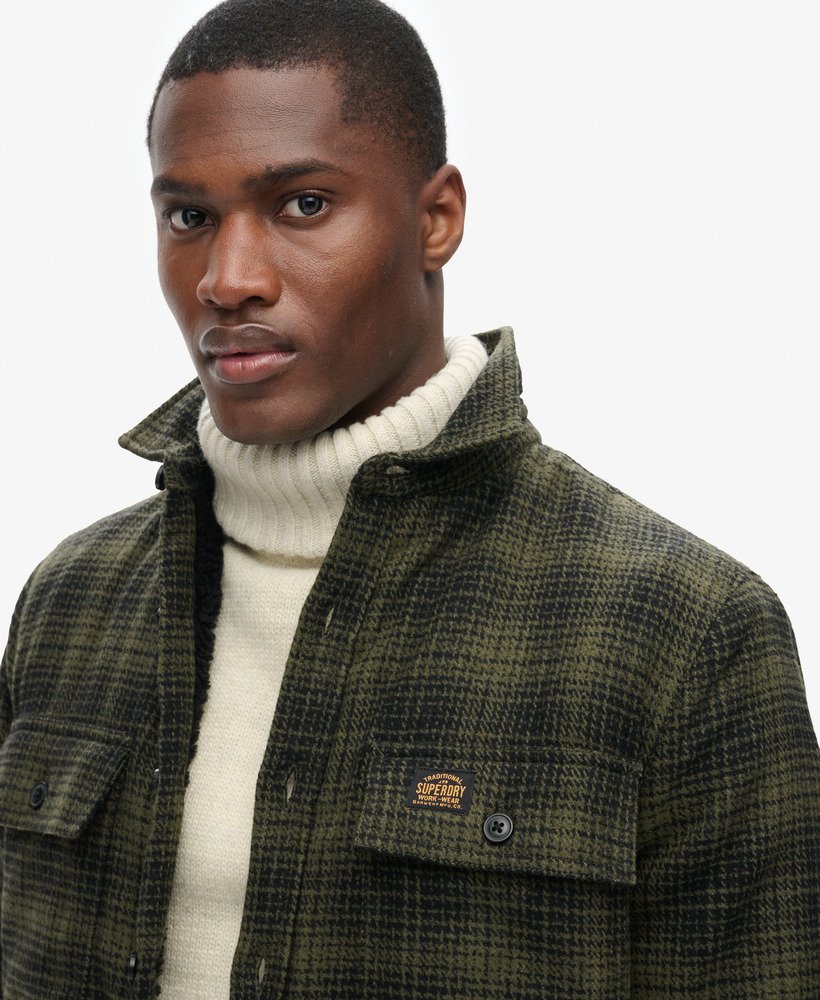 wool miller overshirt in haze ombre olive