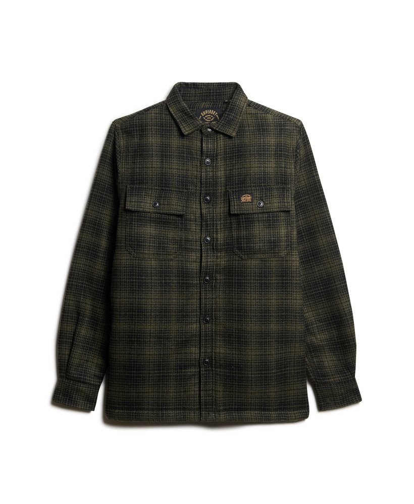 wool miller overshirt in haze ombre olive