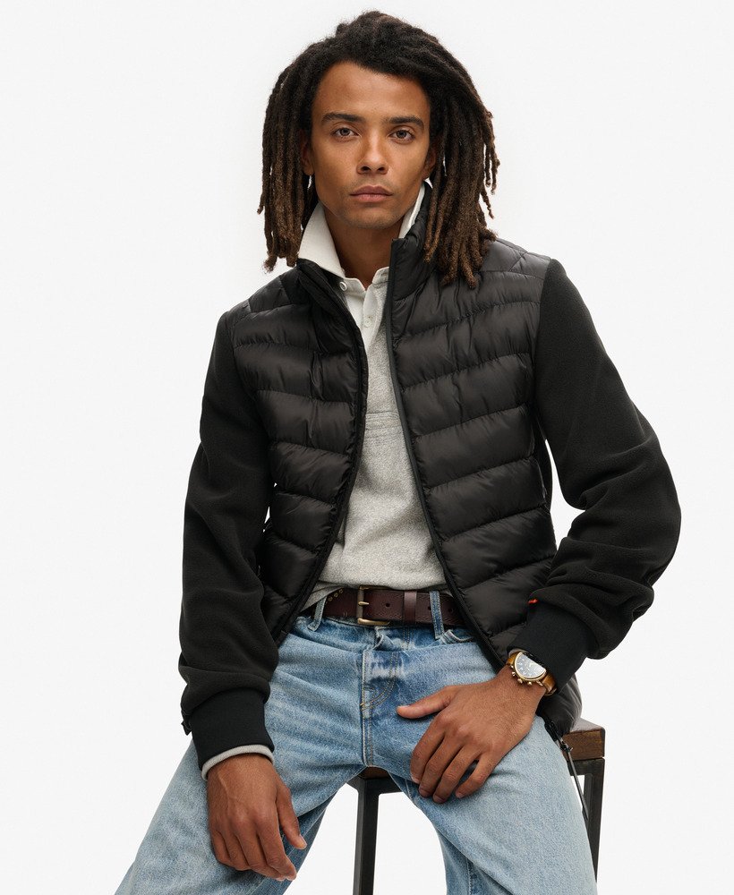 storm fleece hybrid bomberjack in zwart