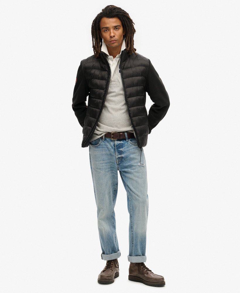 storm fleece hybrid bomberjack in zwart
