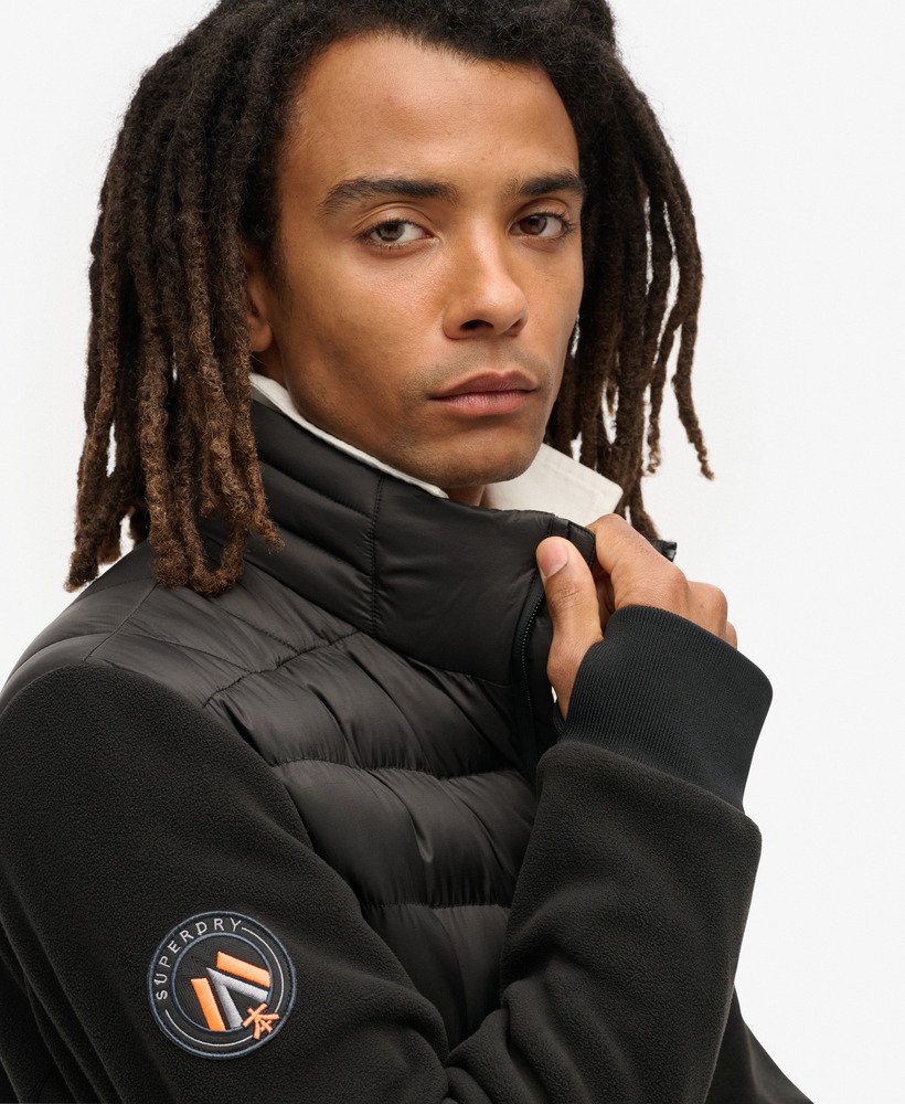 storm fleece hybrid bomberjack in zwart