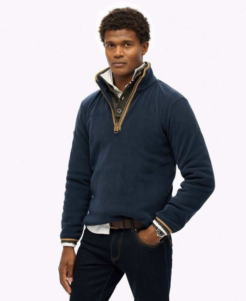 Landgoed fleece met halve rits