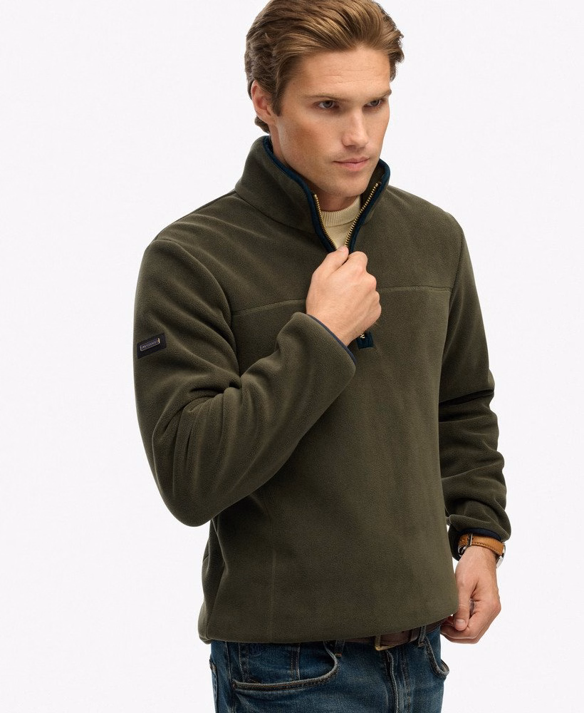 Landgoed fleece met halve rits