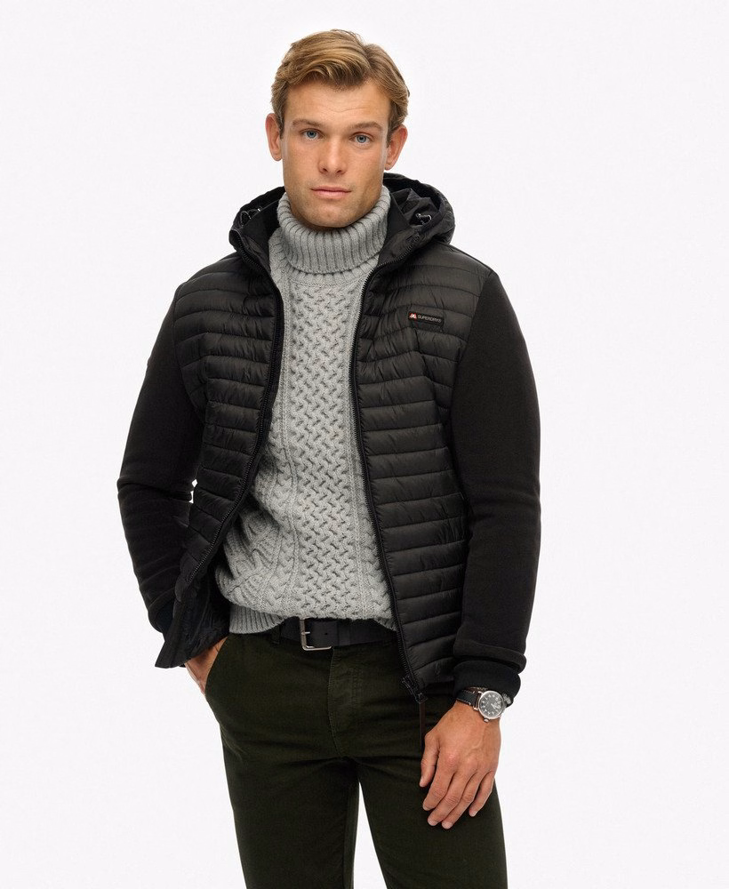 Hybride fleecejas met capuchon