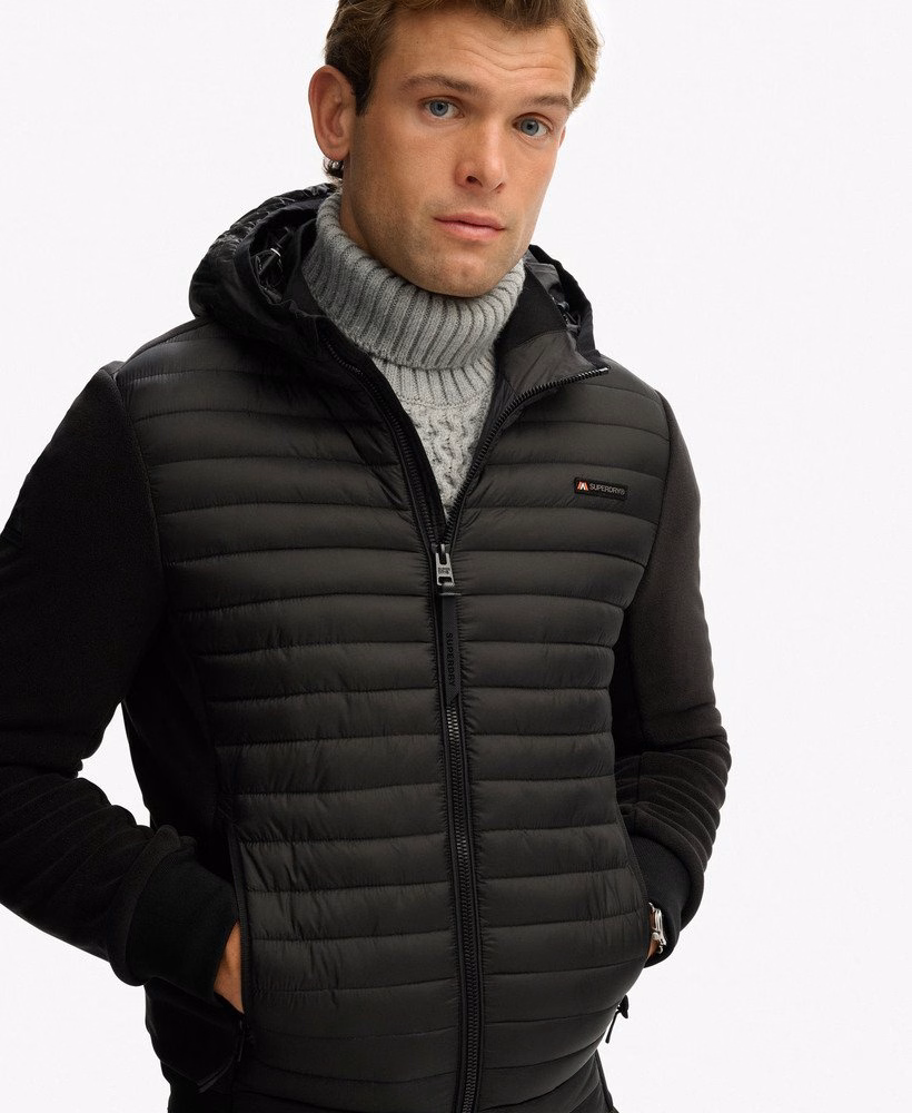 Hybride fleecejas met capuchon