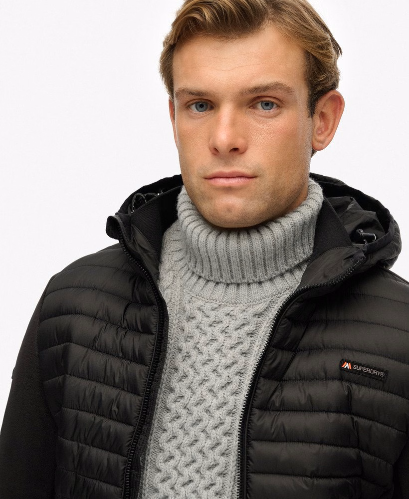 Hybride fleecejas met capuchon