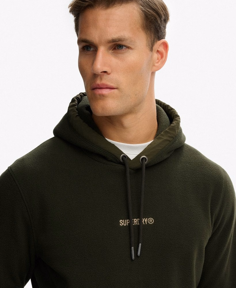Fleece hoodie met micrologo