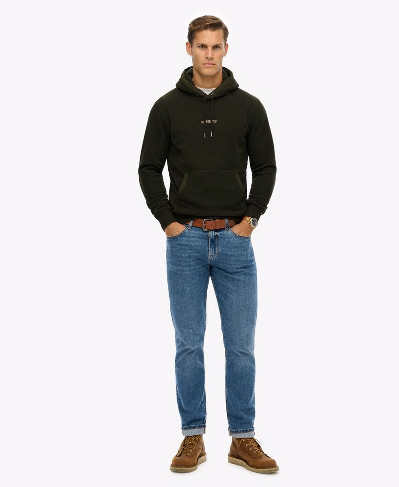 Fleece hoodie met micrologo