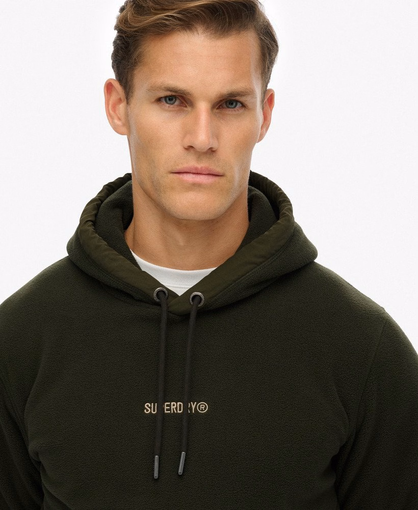 Fleece hoodie met micrologo