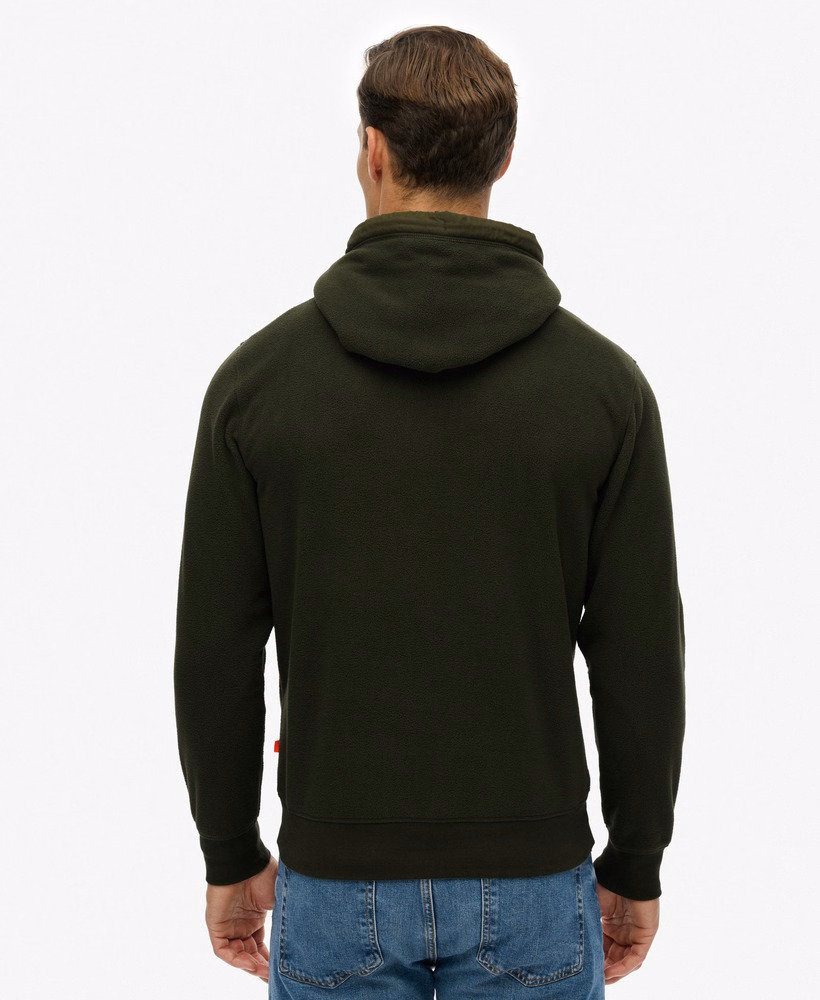 Fleece hoodie met micrologo