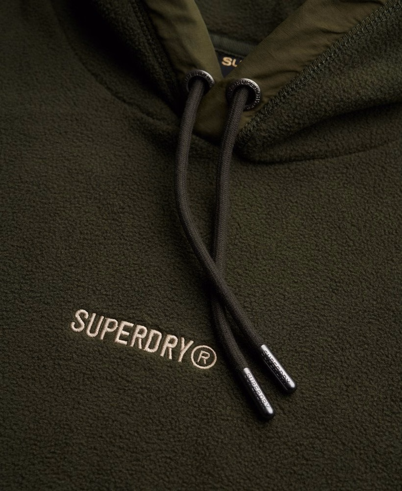Fleece hoodie met micrologo