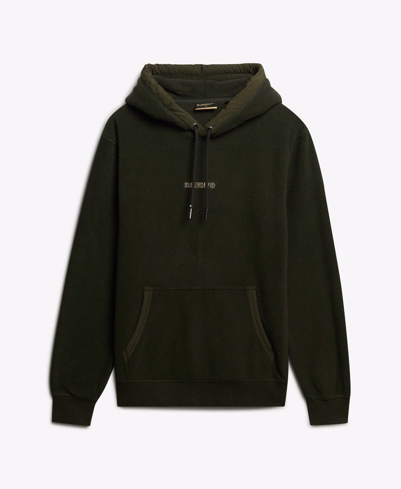 Fleece hoodie met micrologo