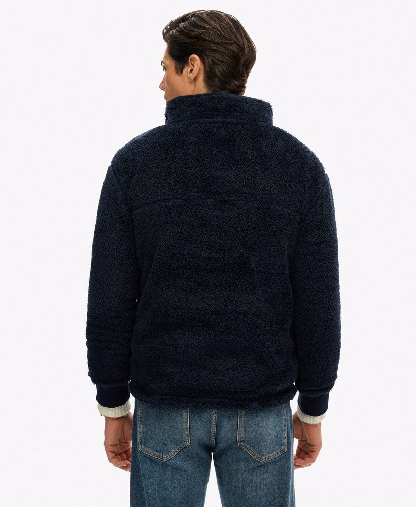 Henley-trui van hoogpolig fleece