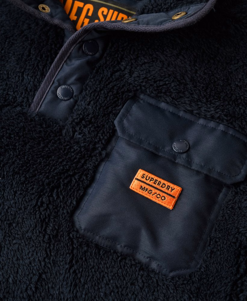 Henley-trui van hoogpolig fleece