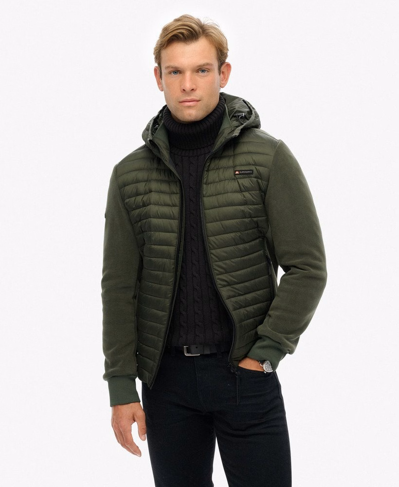 Hybride fleecejas met capuchon