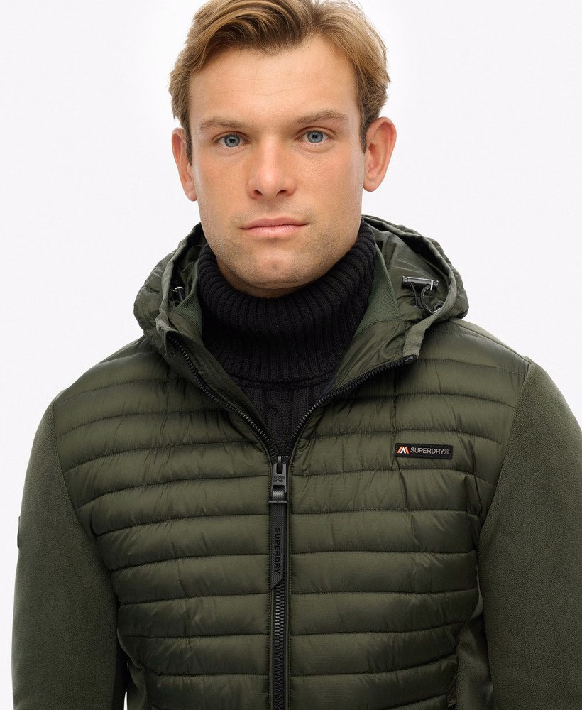 Hybride fleecejas met capuchon