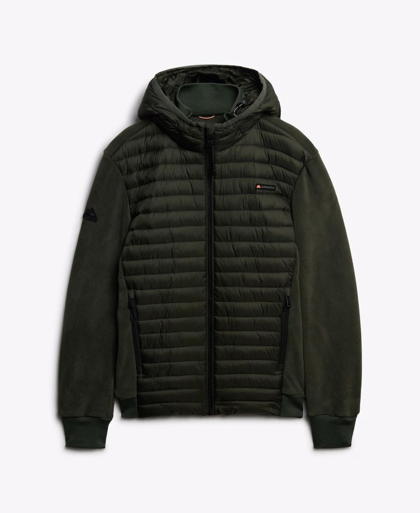 Hybride fleecejas met capuchon