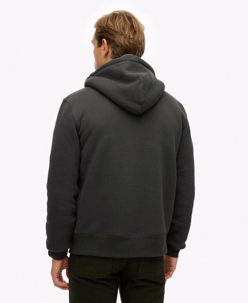 Borg gevoerde hoodie met rits