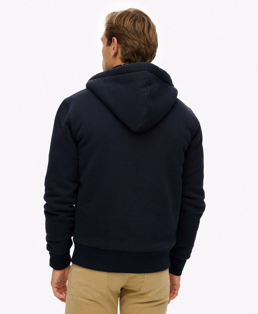 Borg gevoerde hoodie met rits