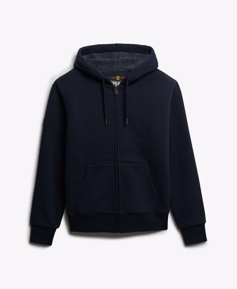 Borg gevoerde hoodie met rits