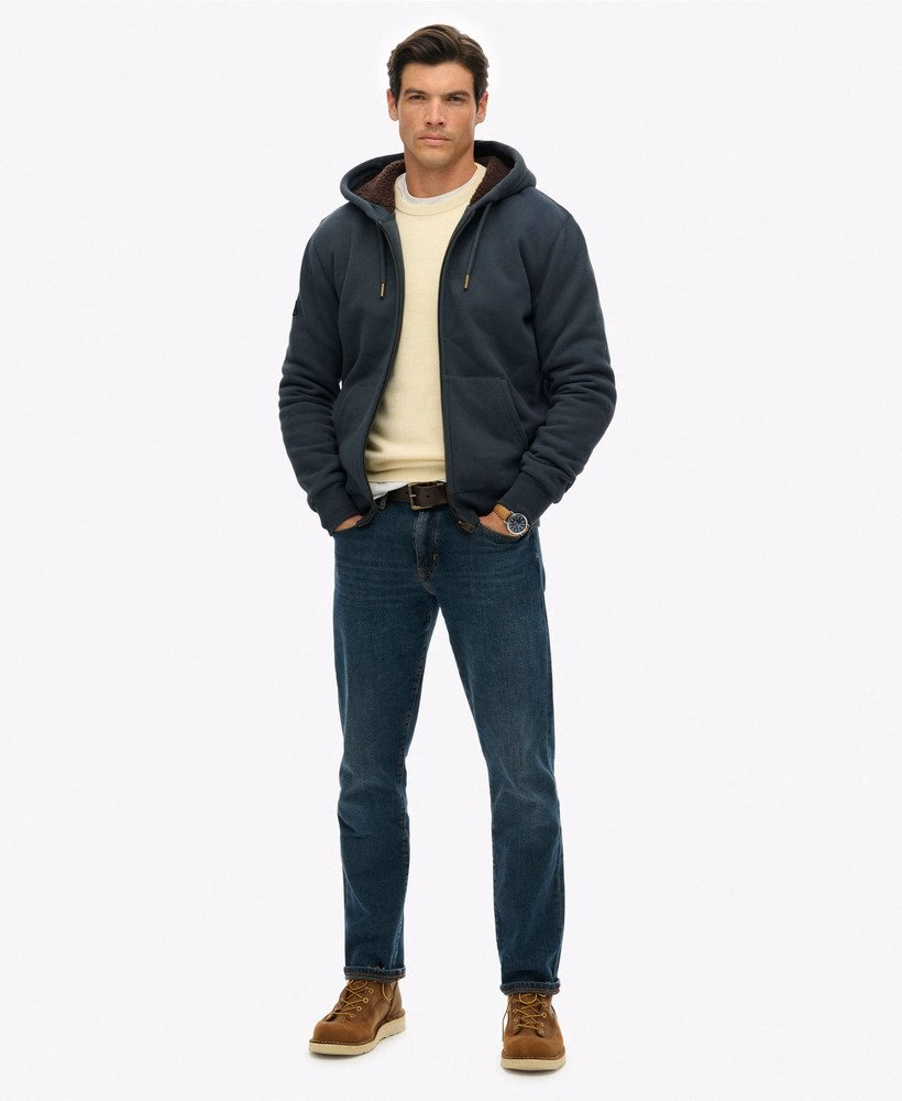 Borg gevoerde hoodie met rits
