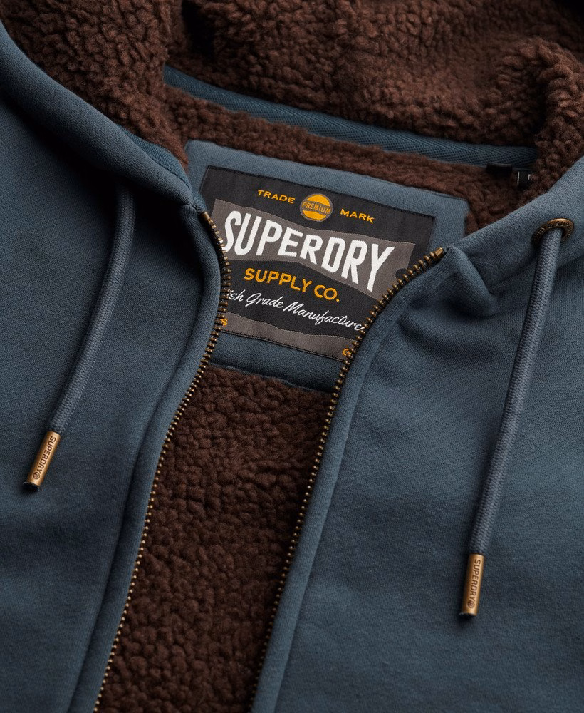 Borg gevoerde hoodie met rits
