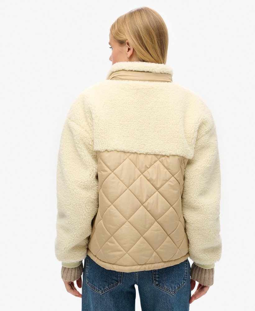 werkjas van fleece in hybride uitvoering urban cream.