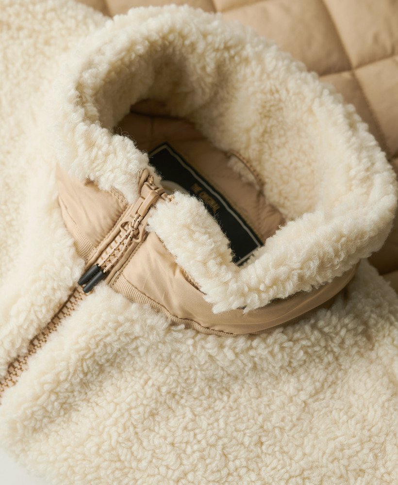 werkjas van fleece in hybride uitvoering urban cream.