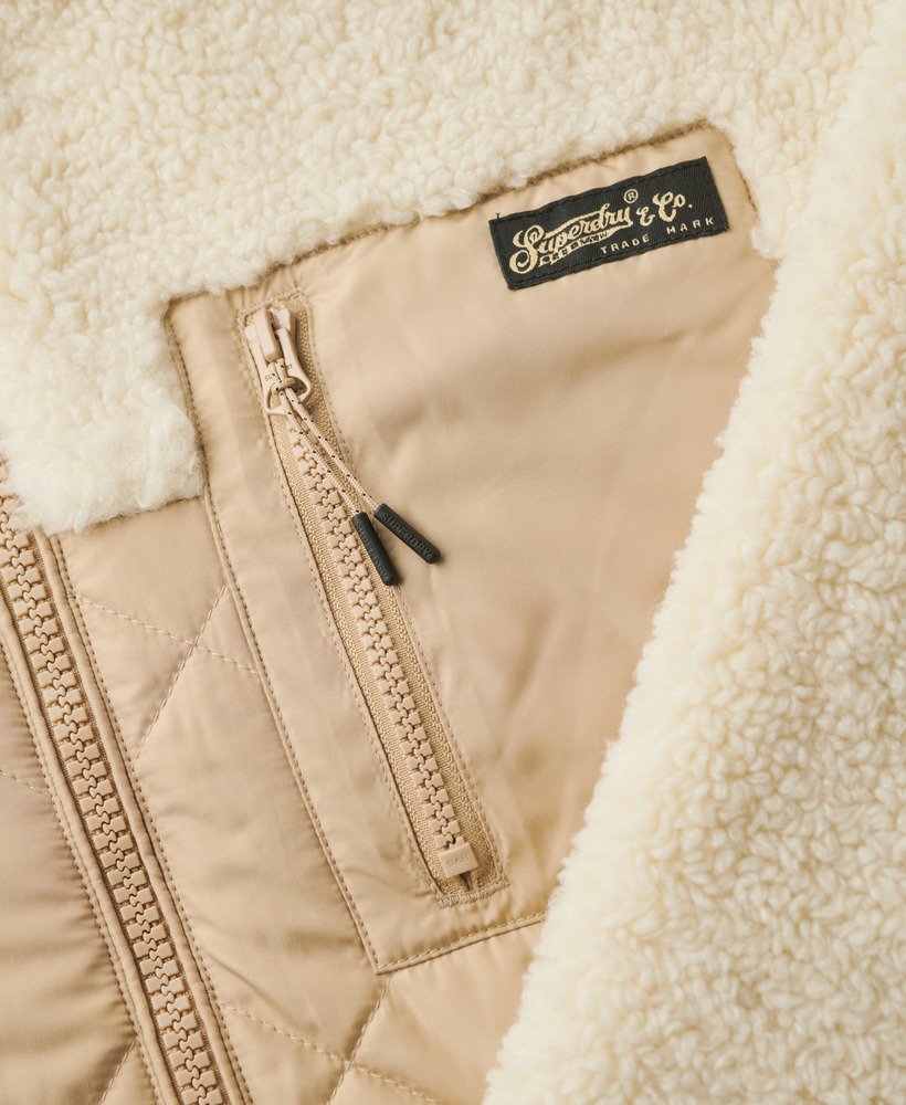 werkjas van fleece in hybride uitvoering urban cream.