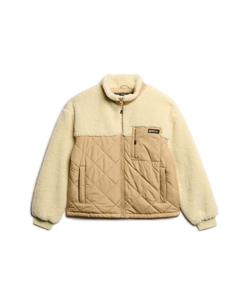 werkjas van fleece in hybride uitvoering urban cream.