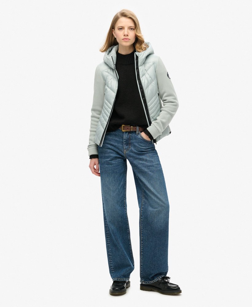 fleece stormjack met capuchon in puritan grey