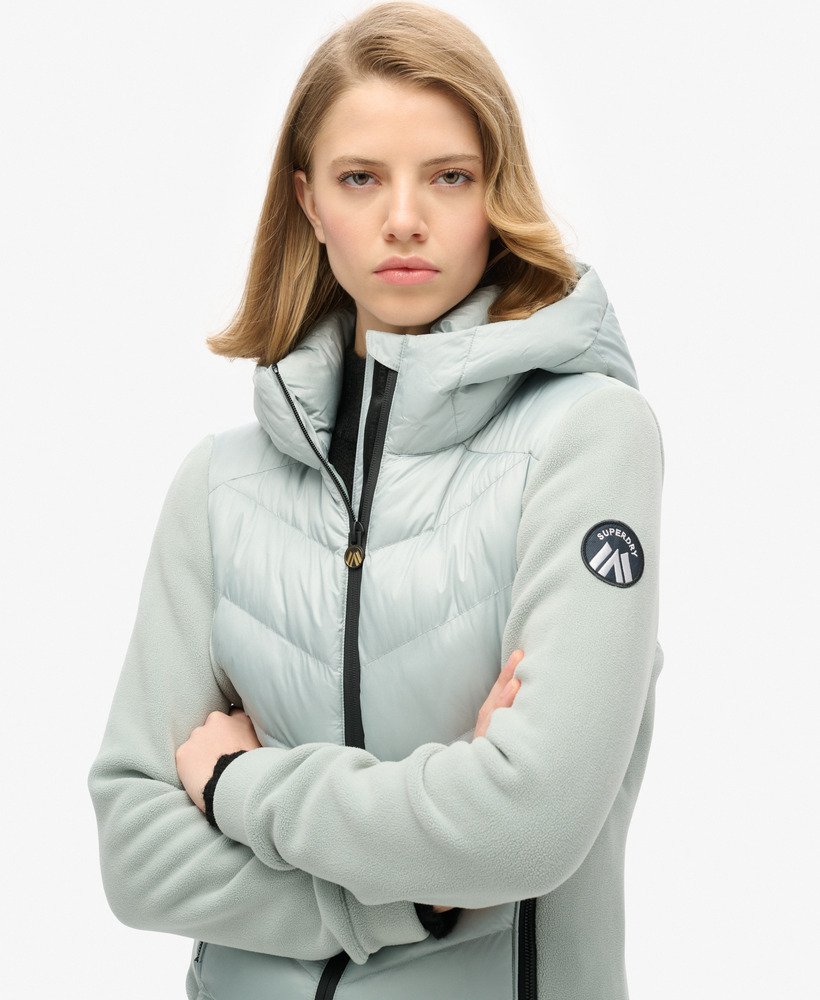 fleece stormjack met capuchon in puritan grey