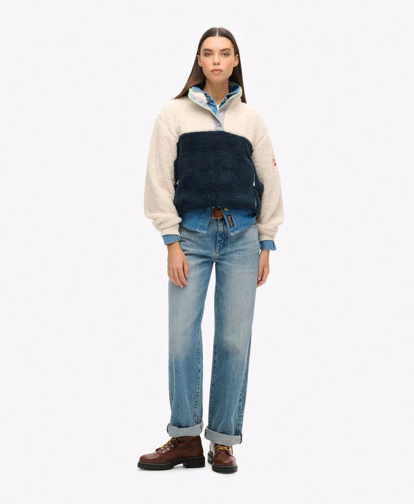 Superzachte teddyfleece met een mix van verschillende materialen