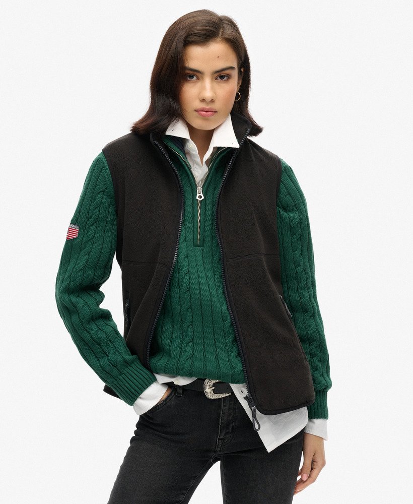active fleece gilet in zwart