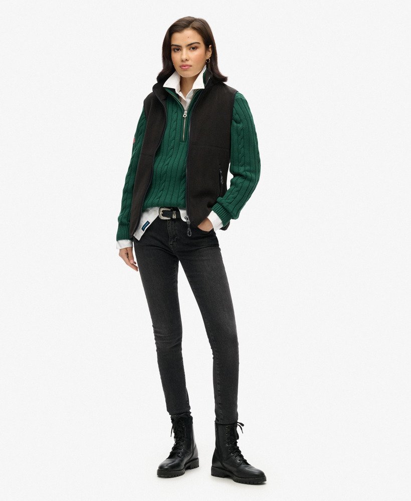 active fleece gilet in zwart