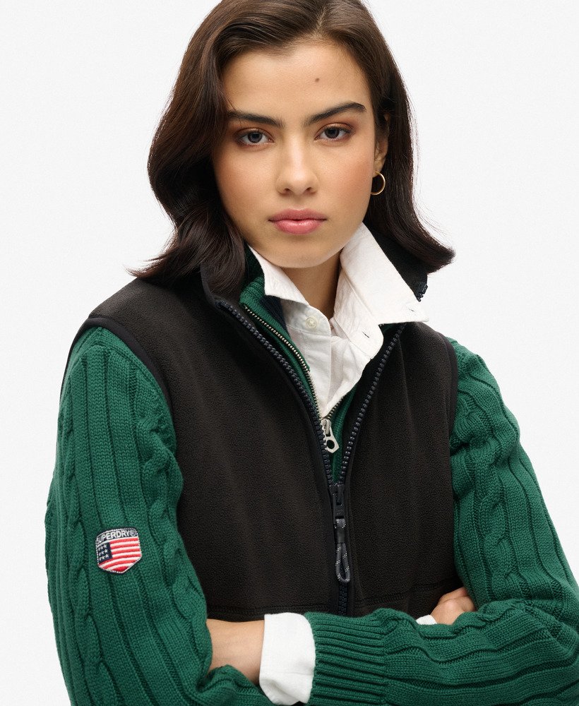 active fleece gilet in zwart
