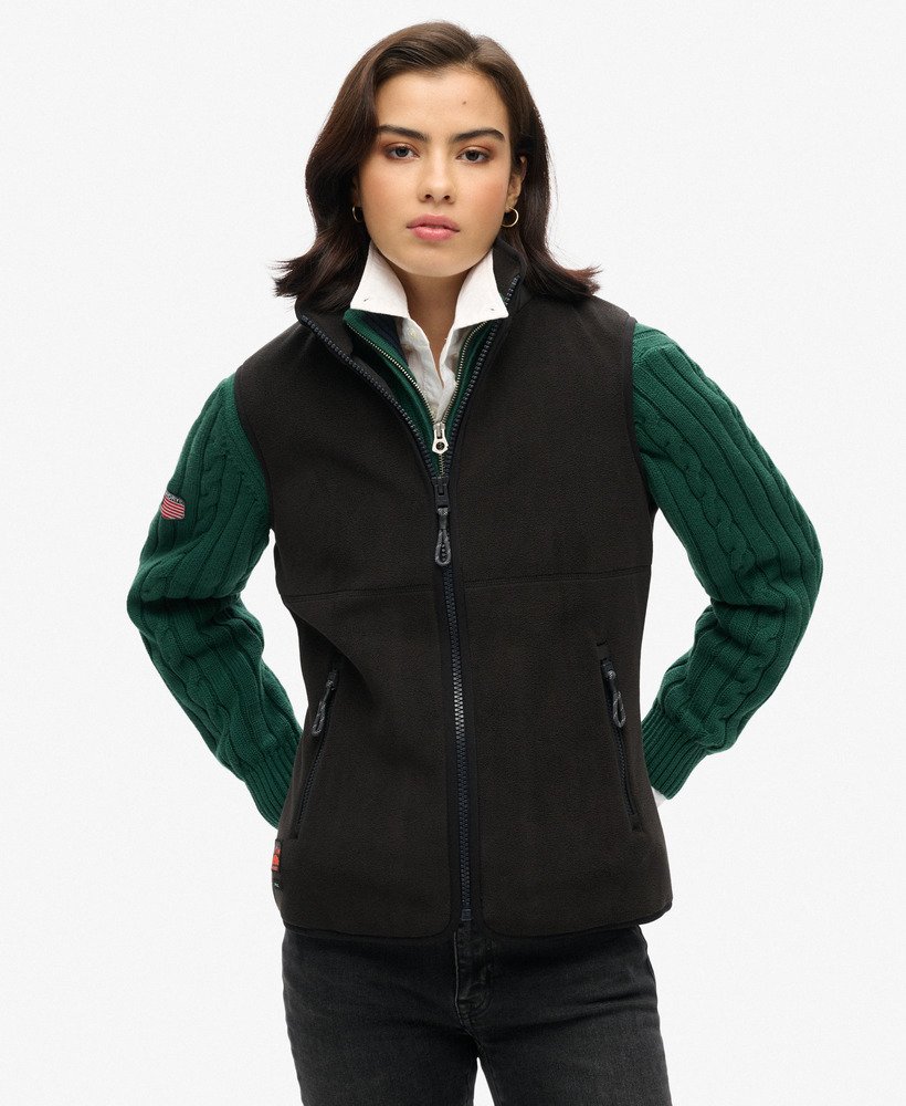 active fleece gilet in zwart