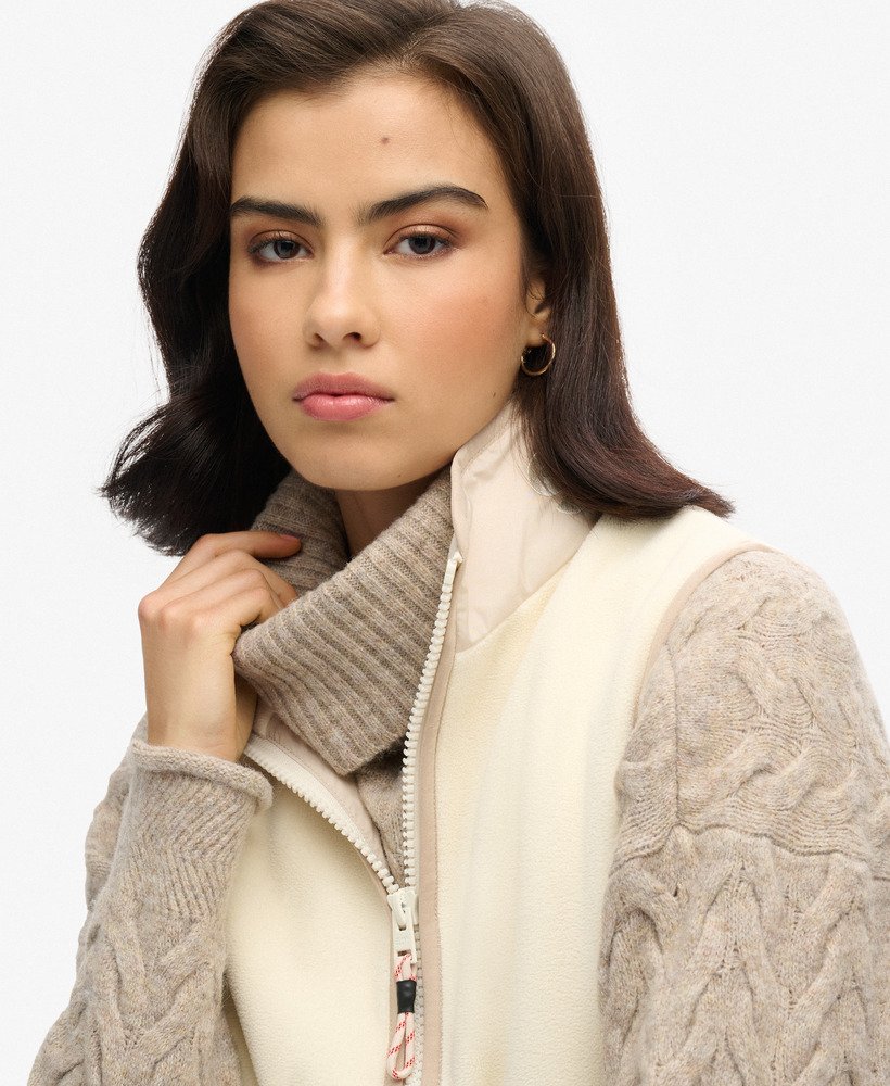 active fleece gilet in rijstwit
