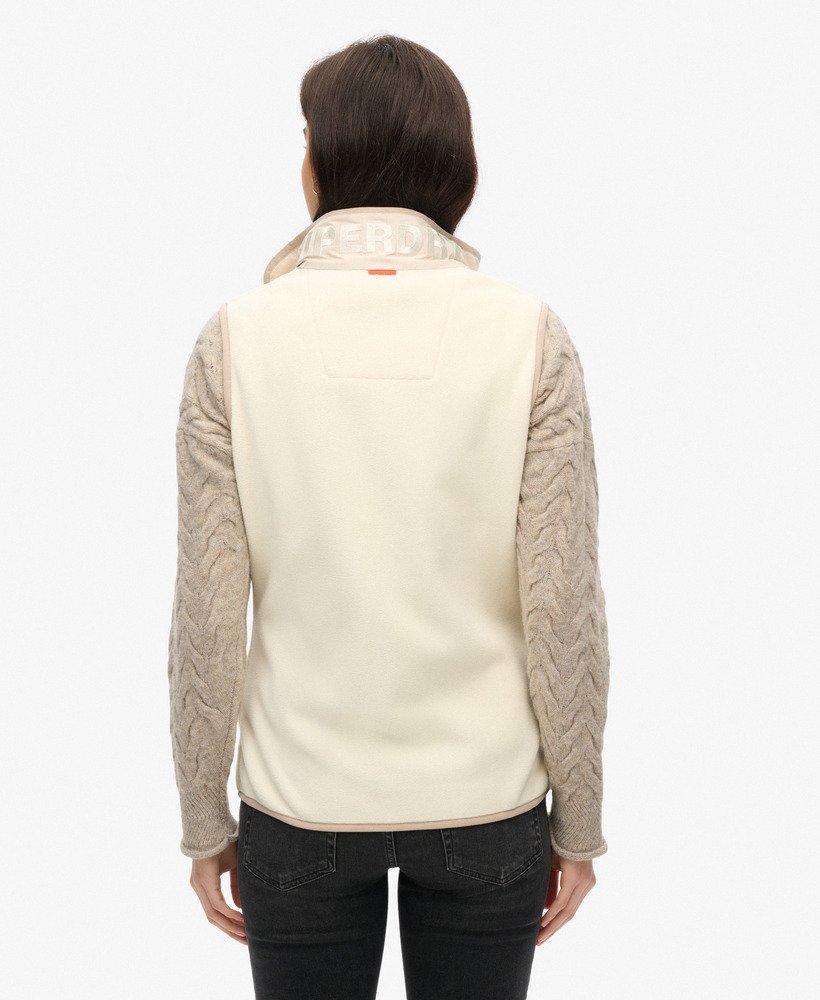 active fleece gilet in rijstwit