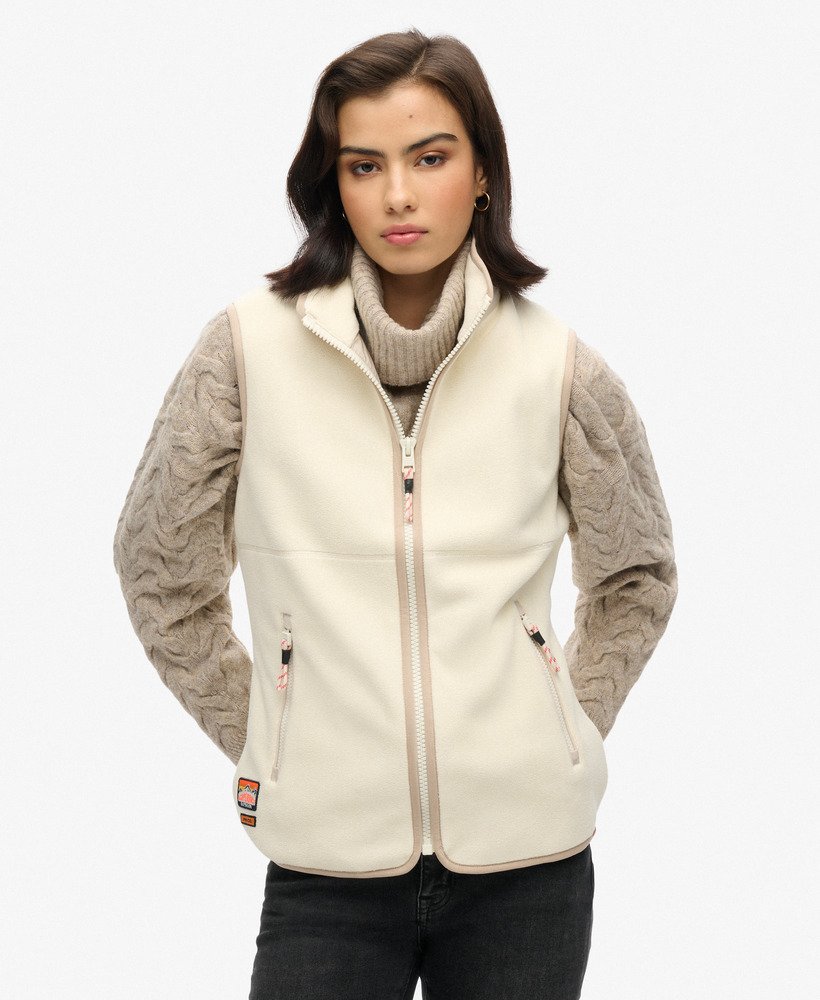 active fleece gilet in rijstwit