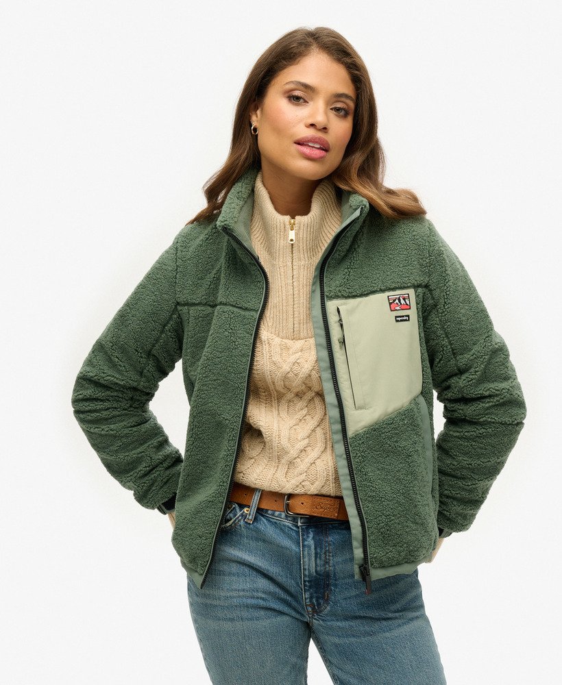 borg-jas zonder capuchon in laurel khaki