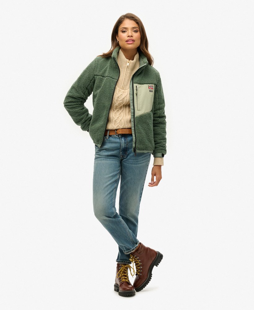 borg-jas zonder capuchon in laurel khaki