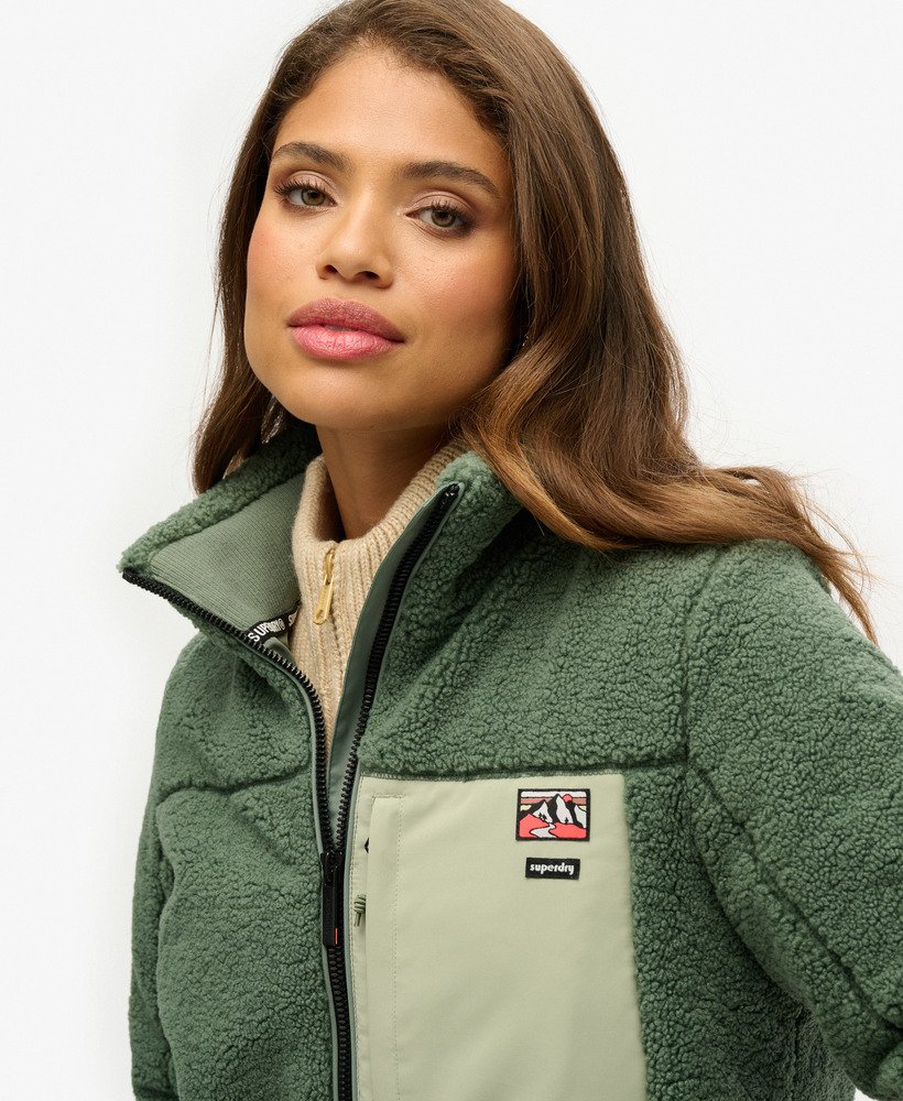 borg-jas zonder capuchon in laurel khaki