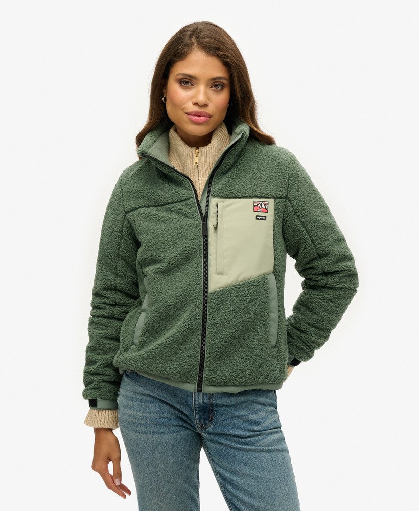 borg-jas zonder capuchon in laurel khaki